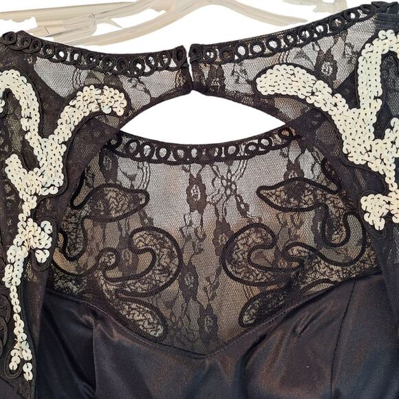 Sue Wong Nocturne Sequin Cocktail Dress NWOT Black Lined sz 10 Special Occasion - Picture 16 of 16